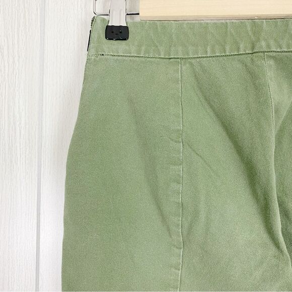 Everlane | Olive Green Cotton Twill Side Zip Ankle Pant Size 0 - Picture 4 of 8